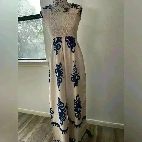 Pants - Women's Size S Tribal Print Sleeveless Wide Leg Shirred Jumpsuit